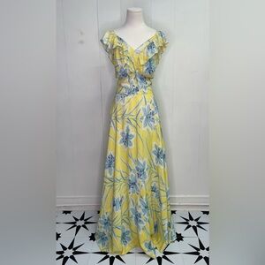 Vintage 1940’s Rare OOAK Tropical Cold Rayon Maxi Dress